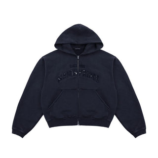 [MASONPRINCE] Washed Logo Applique Zip Hoodie Set