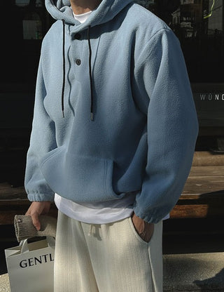 Button Fleece Hoodie (5 colors)
