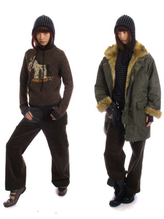 [NeverSeez] Corduroy Wide Leg Casual Pants