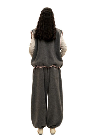 [Moromoro2] Patchwork Print Fleece Vest /  Pants