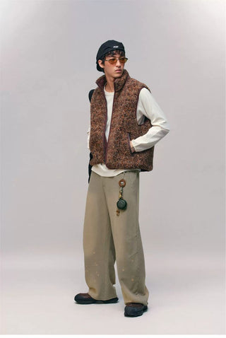 [Monterest] Washed Splatter Fleece-Lined Straight Pants