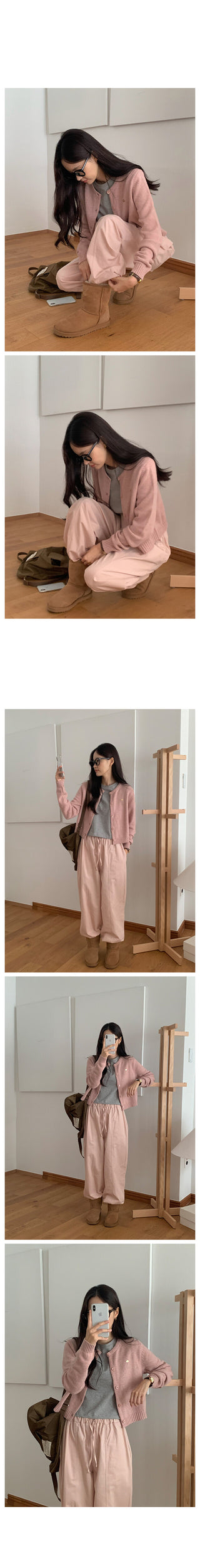 Cashmere round neck cardigan, 6 colors