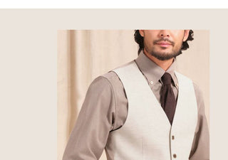 [CULTUM] Herringbone Brushed Flannel Suit Vest