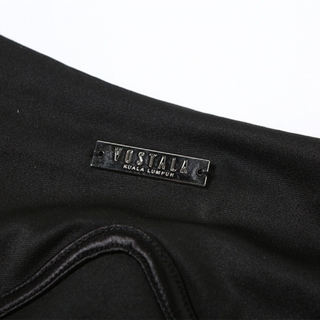 Metal tag u neck backless solid cami romper