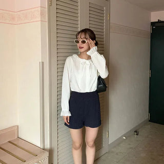 Pintuck lace blouse