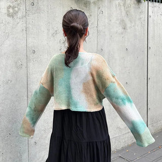 Tie-dye cropped knit
