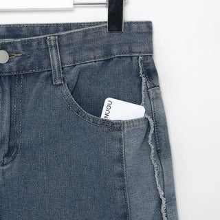 Side fringe denim pants