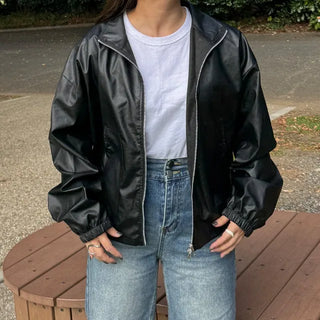 Leather String Short Jacket