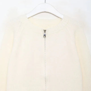 Round knit zip-up