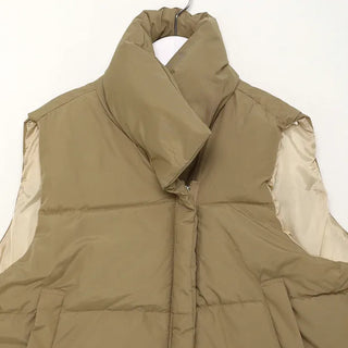 High-neck oversized down vest
