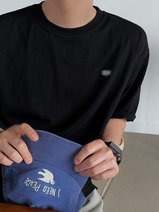 Draw Patch Label Short Sleeve T-shirt