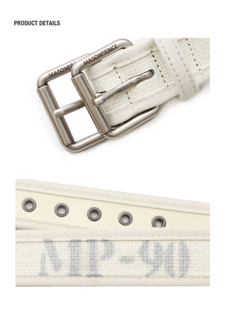 [MASONPRINCE] Woven Raffia Paper Leather Belt