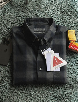 Bi-pigment check shirt (2 colors, M~L)