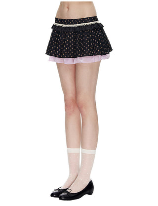 [NECY] Ditsy Dollhouse Lace Micro Skirt