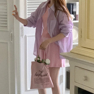 Cotton check long-sleeved shirt
