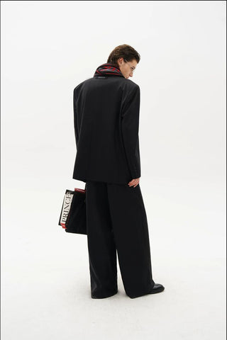 [MASONPRINCE] Wool Blend Oversized Blazer & Wide Pants Set