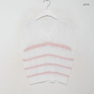 Striped knit vest