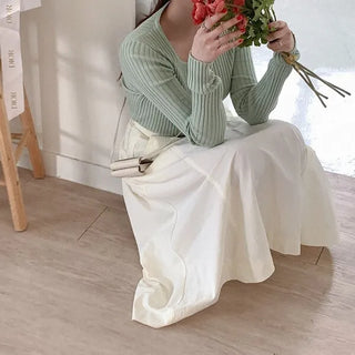 (5 colors) Ribbed Square Neck Knit Top