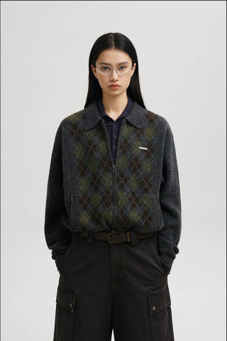 [MASONPRINCE] Argyle Cardigan/Sweater