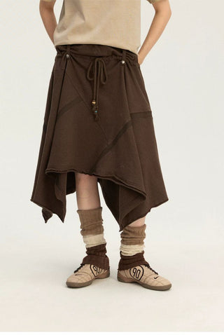 [Monterest] A-Line Patchwork Sweat Skirt