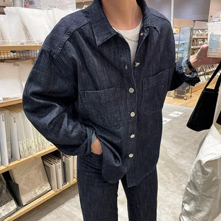 hake black denim shirts