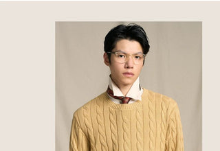 [CULTUM] Ivy Style Cable Knit Crewneck Sweater