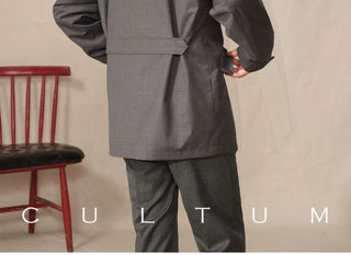 [CULTUM] Merino Wool Blend Stand Collar Jacket