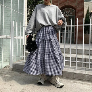 Checked cantan skirt