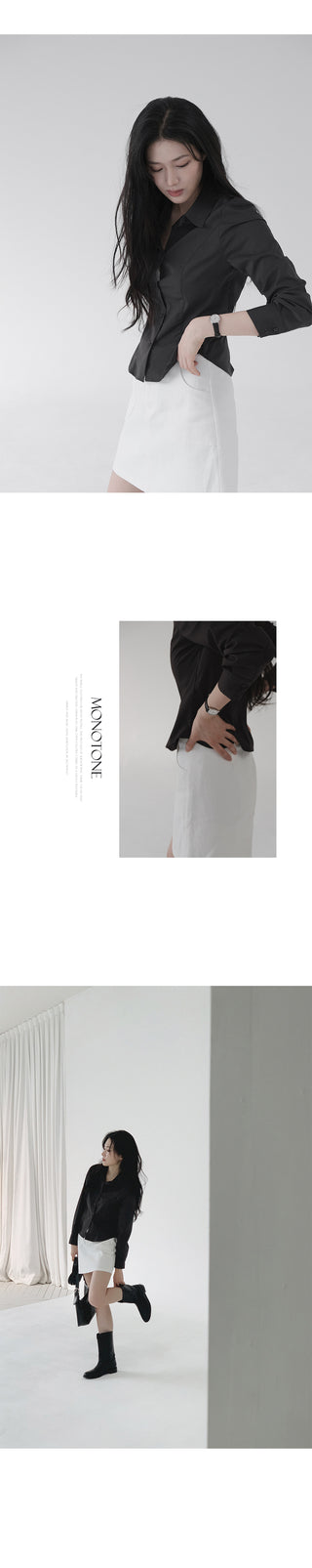 (basic/cropped) Striped shirt - 3 colors