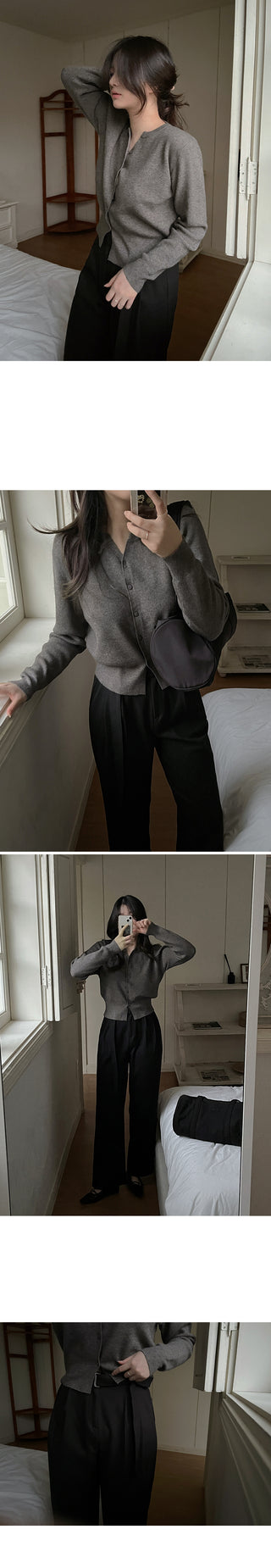 Y-neck modern cardigan