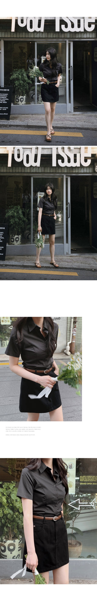 (basic/cropped) Striped shirt - 3 colors
