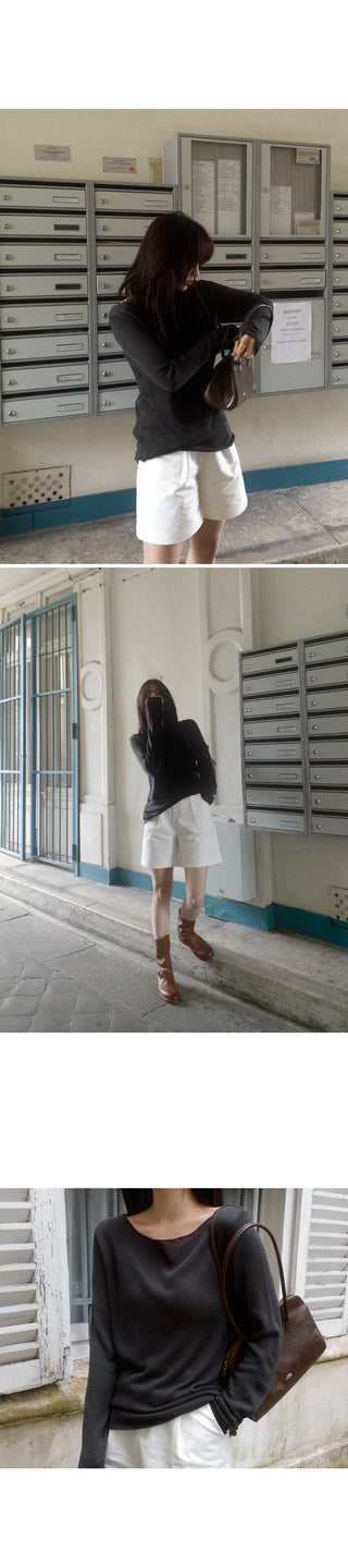 One-shoulder boat neck knit - 4 colors