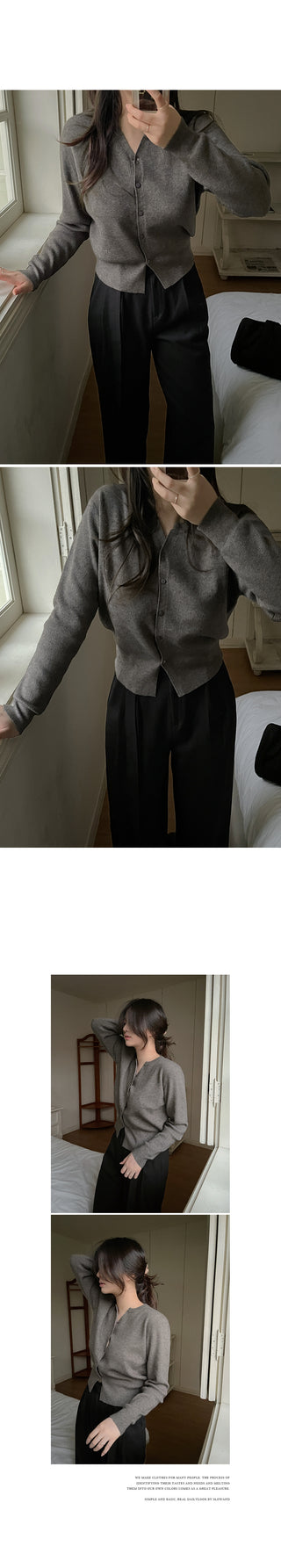 Y-neck modern cardigan