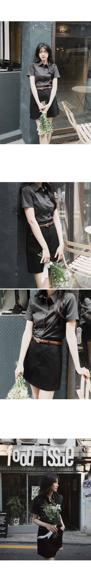 (basic/cropped) Striped shirt - 3 colors