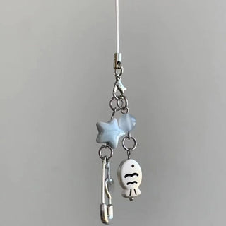 Fish & stars phone charm