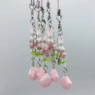 Handmade beading heart shell charm