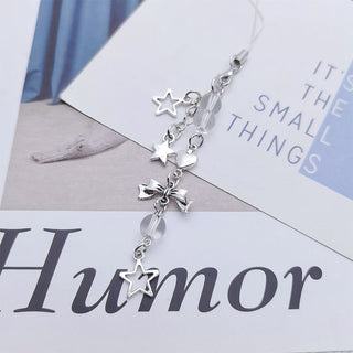 Heart+Silver star+Bow charm