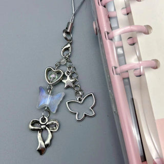 Black Silver Butterfly charm