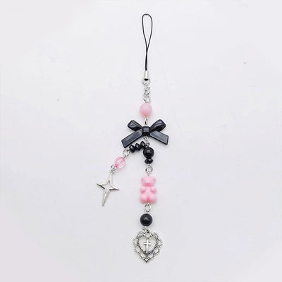Love bear bow phone charm