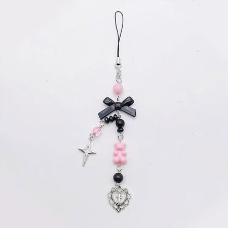 Love bear bow phone charm
