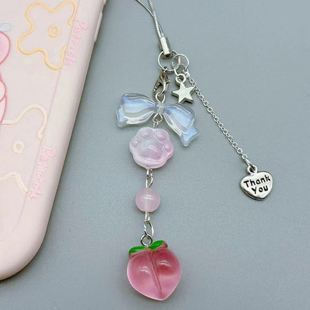 Clear water peach pendant charm