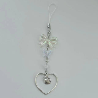 Japese hollow love cat bow charm