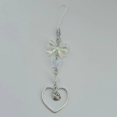 Japese hollow love cat bow charm