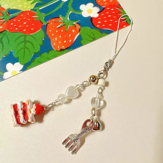 Cute Heart Strawberry Cake charm