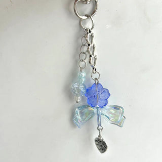 Ice blue flower bag buckle charm