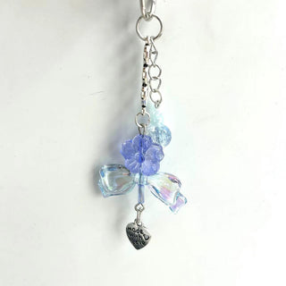 Ice blue flower bag buckle charm