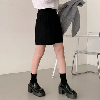 0493 Platform Loafers with Heels (2 colors)
