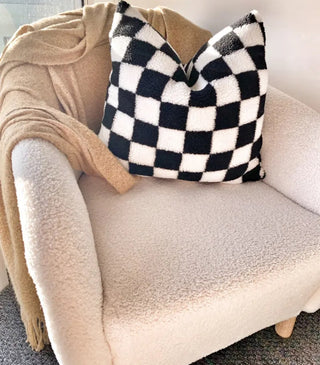 Lamb Fleece Checkerboard Pillow