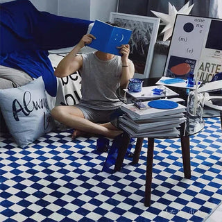 Handmade Retro Checkerboard Rug