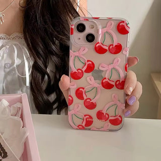 Coquette Cherry Bow iPhone Case